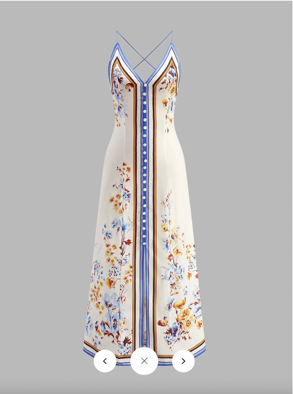 NWT Commense Casual Floral Printed Halter Long Dress Sz L